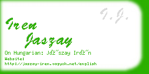 iren jaszay business card